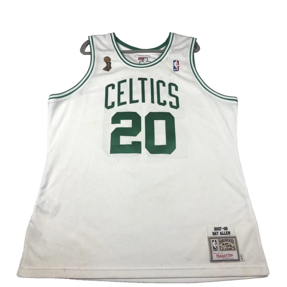MITCHELL & NESS RAY ALLEN BOSTON CELTICS #20 WHITE GREEN JERSEY MEN'S XL